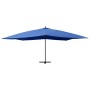 Sombrilla voladiza con poste de madera azul 400x300 cm de vidaXL, Sombrillas - Ref: Foro24-318435, Precio: 191,24 €, Descuent...
