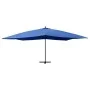 Sombrilla voladiza con poste de madera azul 400x300 cm de vidaXL, Sombrillas - Ref: Foro24-318435, Precio: 188,57 €, Descuent...
