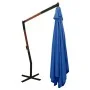 Sombrilla voladiza con poste de madera azul 400x300 cm de vidaXL, Sombrillas - Ref: Foro24-318435, Precio: 188,57 €, Descuent...