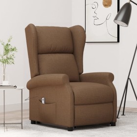 Sillón elevable tela marrón by , Armchairs - Ref: Foro24-289734, Price: 382,59 €, Discount: %