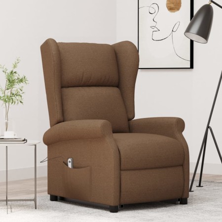 Sillón elevable tela marrón by , Armchairs - Ref: Foro24-289734, Price: 382,59 €, Discount: %