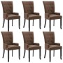Sillas de comedor con reposabrazos 6 unidades tela marrón von , Essstühle - Ref: Foro24-276913, Preis: 708,02 €, Rabatt: %