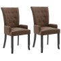 Sillas de comedor con reposabrazos 2 unidades tela marrón von , Essstühle - Ref: Foro24-276911, Preis: 230,77 €, Rabatt: %
