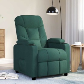 Sillón de masaje de tela verde oscuro