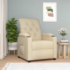 Sillón de masaje de tela color crema