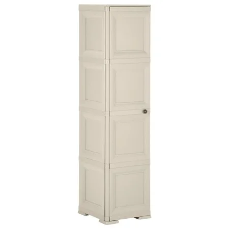 Armario de plástico diseño madera Vanila Ice 40x43x164 cm de vidaXL, Taquillas y armarios de almacenamiento - Ref: Foro24-340...