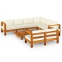 Muebles de jardín 8 pzas cojines blanco crema madera de acacia by , Garden sets - Ref: Foro24-3057939, Price: 1,00 €, Discoun...