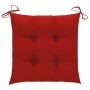 Sillas de jardín 2 uds madera maciza de teca con cojines rojos by , Garden chairs - Ref: Foro24-3063273, Price: 249,84 €, Dis...