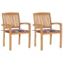 Sillas de jardín 2 uds madera de teca y cojines a cuadros rojos von , Gartenstühle - Ref: Foro24-3063265, Preis: 213,07 €, Ra...