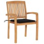 Sillas de jardín 2 uds con cojines madera maciza de teca negro by , Garden chairs - Ref: Foro24-3063259, Price: 252,38 €, Dis...