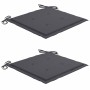 Sillas de jardín 2 uds cojines madera de teca gris antracita