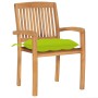Sillas de jardín 2 uds madera de teca y cojines verde brillante by , Garden chairs - Ref: Foro24-3063278, Price: 249,84 €, Di...