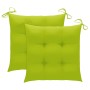 Sillas de jardín 2 uds madera de teca y cojines verde brillante by , Garden chairs - Ref: Foro24-3063278, Price: 249,84 €, Di...