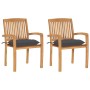 Sillas de jardín 2 uds madera de teca y cojines gris antracita von , Gartenstühle - Ref: Foro24-3063267, Preis: 249,84 €, Rab...