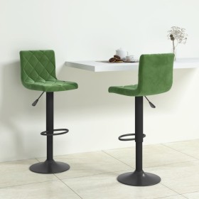 Taburetes de cocina 2 unidades terciopelo verde