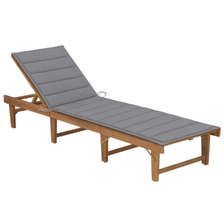 Tumbona plegable con cojín madera maciza de acacia | Foro24.es | Tu tienda online para hogar, jardín y más Foro24.es