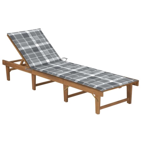 Tumbona plegable con cojín madera maciza de acacia by , Loungers - Ref: Foro24-3064178, Price: 215,60 €, Discount: %