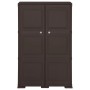 Kunststoff-Kleiderschrank, braunes Holzdesign, 79 x 43 x 125 cm von vidaXL, Schließfächer und Lagerschränke - Ref: Foro24-340...