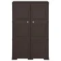 Kunststoff-Kleiderschrank, braunes Holzdesign, 79 x 43 x 125 cm von vidaXL, Schließfächer und Lagerschränke - Ref: Foro24-340...