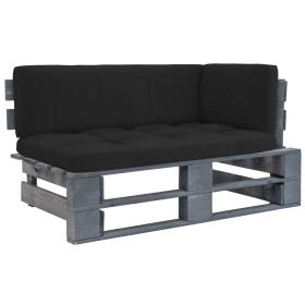 Sofá de jardín esquina de palets madera de pino impregnada gris von , Modulare Sofas für den Außenbereich - Ref: Foro24-30665...