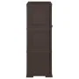 Armario de plástico diseño de madera marrón 79x43x125 cm de vidaXL, Taquillas y armarios de almacenamiento - Ref: Foro24-3405...