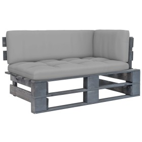 Sofá de jardín esquina de palets madera de pino impregnada gris by , Modular outdoor sofas - Ref: Foro24-3066555, Price: 138,...