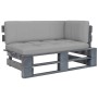 Sofá de jardín esquina de palets madera de pino impregnada gris by , Modular outdoor sofas - Ref: Foro24-3066555, Price: 138,...
