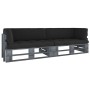 Sofá de palets 2 plazas cojines gris madera de pino impregnada by , Garden sets - Ref: Foro24-3066632, Price: 270,98 €, Disco...