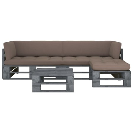 Muebles de palets 4 pzas y cojines madera pino impregnada gris von , Gartensets - Ref: Foro24-3066777, Preis: 369,11 €, Rabat...