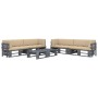 Muebles de palets 6 pzas y cojines madera pino impregnada gris by , Garden sets - Ref: Foro24-3066988, Price: 683,78 €, Disco...