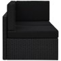 Set muebles de jardín 11 pzas ratán sintético y cojines negro