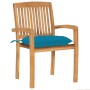 Sillas de jardín apilables 6 uds madera de teca con cojines by , Garden chairs - Ref: Foro24-3073271, Price: 736,07 €, Discou...