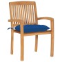 Sillas de jardín apilables 4 uds madera de teca con cojines by , Garden chairs - Ref: Foro24-3073265, Price: 426,88 €, Discou...