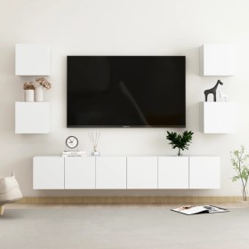 Set de muebles de salón TV 7 piezas madera de