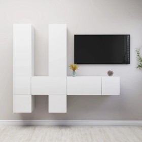 Set de muebles de salón TV 7 piezas madera de