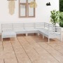 Juego de muebles de jardín 7 piezas madera maciza pino blanco | Foro24.es | Tu tienda online para hogar, jardín y más Foro24.es