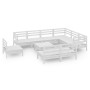 Juego de muebles de jardín 10 piezas madera maciza pino blanco | Foro24.es | Tu tienda online para hogar, jardín y más Foro24.es