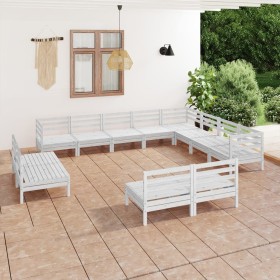 Juego de muebles de jardín 12 piezas madera maciza pino blanco by , Garden sets - Ref: Foro24-3083165, Price: 605,62 €, Disco...
