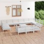 Juego de muebles de jardín 14 piezas madera maciza pino blanco | Foro24.es | Tu tienda online para hogar, jardín y más Foro24.es