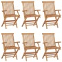 Klappbare Gartenstühle 6 Einheiten aus massivem Teakholz von vidaXL, Gartenstühle - Ref: Foro24-3096594, Preis: 445,72 €, Rab...