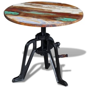 Mesita auxiliar madera reciclada y hierro fundido 60x(42-63) cm by , Side tables - Ref: Foro24-243296, Price: 138,28 €, Disco...