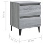 Mesita de noche con patas de metal gris Sonoma 40x35x50 cm | Foro24.es | Tu tienda online para hogar, jardín y más Foro24.es