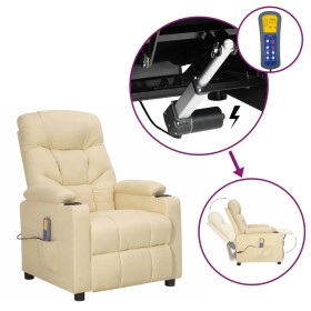 Sillón de masaje elevable tela color crema de , Sillones de masaje eléctricos - Ref: Foro24-3093476, Precio: 308,40 €