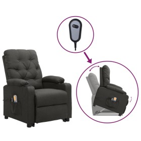 Sillón de masaje elevable tela gris oscuro