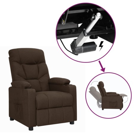Sillón elevable tela marrón oscuro by , Armchairs - Ref: Foro24-3093462, Price: 243,50 €, Discount: %