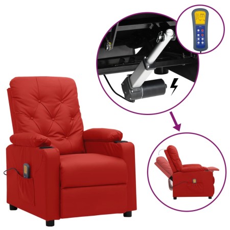 Sillón de masaje elevable cuero sintético rojo tinto | Foro24.es | Tu tienda online para hogar, jardín y más Foro24.es