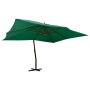 Sombrilla voladiza poste de madera verde 400x300 cm de vidaXL, Sombrillas - Ref: Foro24-318428, Precio: 153,59 €, Descuento: %