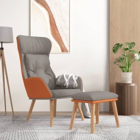Sillón de relax con taburete tela y cuero