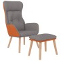 Sillón de relax con taburete tela y cuero sintético gris claro | Foro24.es | Tu tienda online para hogar, jardín y más Foro24.es