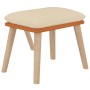 Sillón de relax con taburete tela y cuero sintético color crema von , Sessel - Ref: Foro24-3097763, Preis: 135,98 €, Rabatt: %